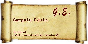 Gergely Edvin névjegykártya